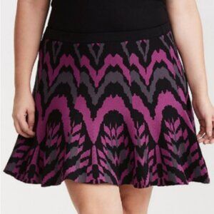 Torrid Black Purple Sweater Knit Skater Sk…